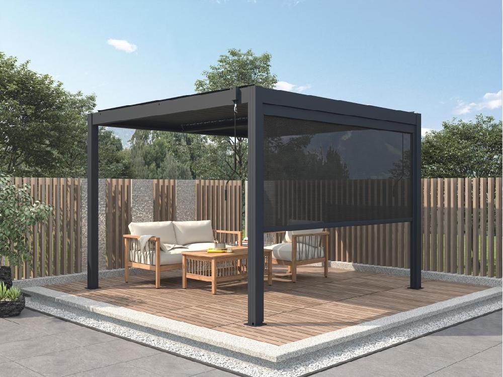 vente unique Rideau rétractable pour pergola bioclimatique - L2 78 x H 2 05 m - VIADANA