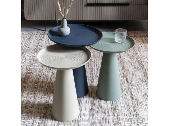 Vente Unique Ringar - Table D'appoint Ronde En Aluminium ø34 5cm - Blanc Ivoire