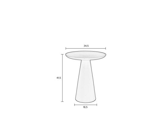Vente Unique Ringar - Table D'appoint Ronde En Aluminium ø34 5cm - Blanc Ivoire