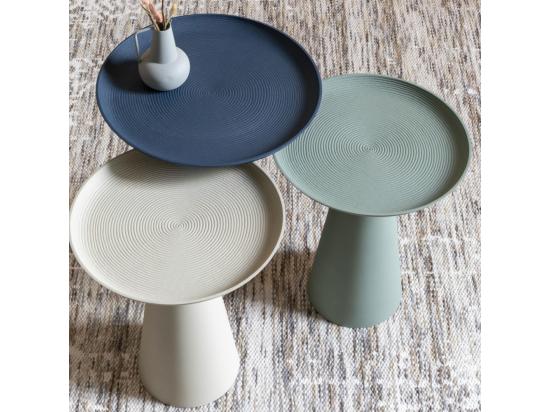 vente unique Ringar - Table d'appoint ronde en aluminium ø34 5cm - Blanc ivoire