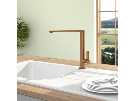 vente unique Robinet cuisine VILLEROY ET BOCH Finera bronze