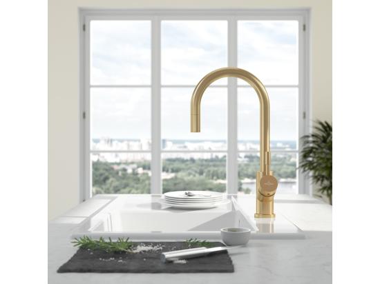 Vente Unique Robinet Cuisine VILLEROY ET BOCH Umbrella Flex Or Mat