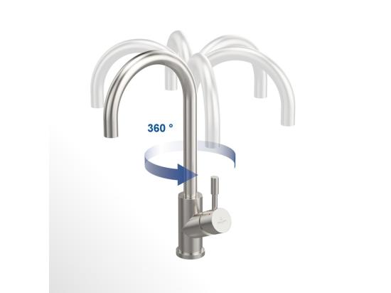 Vente Unique Robinet Cuisine VILLEROY ET BOCH Umbrella Flex Or Mat