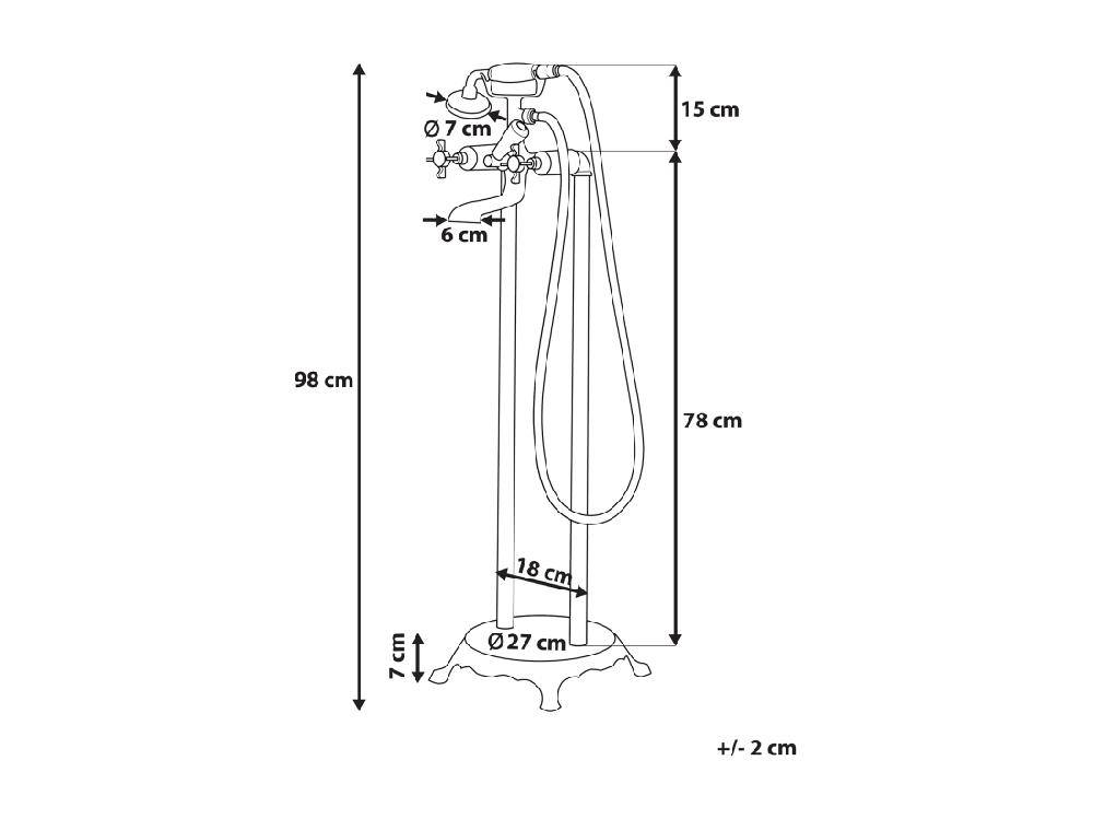 Vente Unique Robinet De Baignoire Autoportante HEBBE Doré