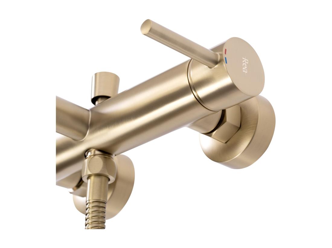 Vente Unique Robinet De Baignoire Rea Lungo Brush Gold