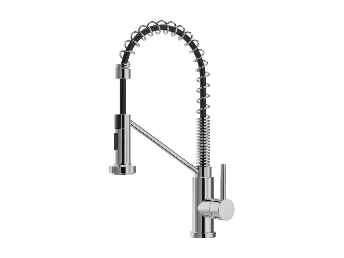 Vente Unique Robinet De Cuisine Avec Douchette Extractible En Acier Inoxydable - Chromé - ROFLEX