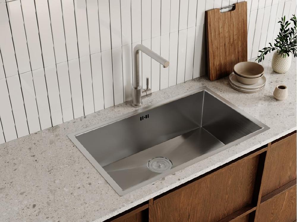 Vente Unique Robinet De Cuisine En Acier Inoxydable - Gris - ROFILA