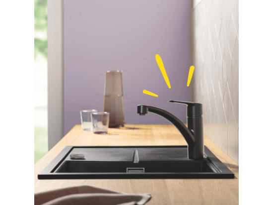 Vente Unique Robinet De Cuisine GROHE Start Noir Mat