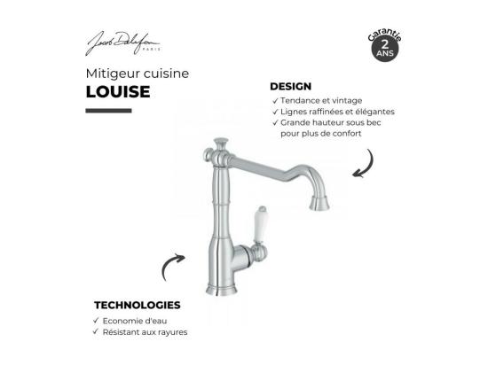 Vente Unique Robinet De Cuisine JACOB DELAFON Louise Chrome