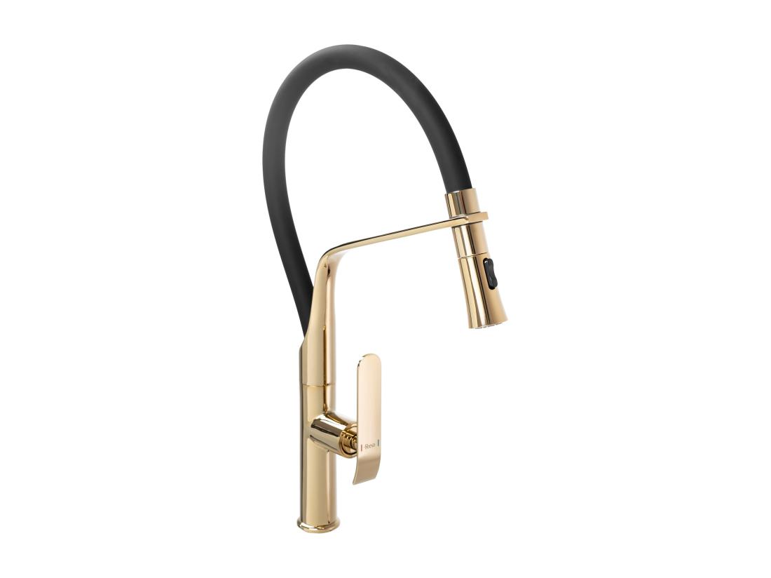 vente unique Robinet De Cuisine Rea Castor Black/Gold