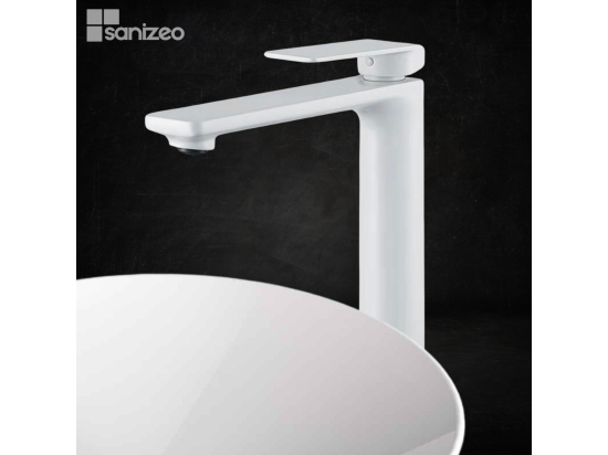vente unique Robinet Mitigeur de Lavabo anti-calcaire Bec Haut Blanc Mat IMEX FIYI BDF016-3BL