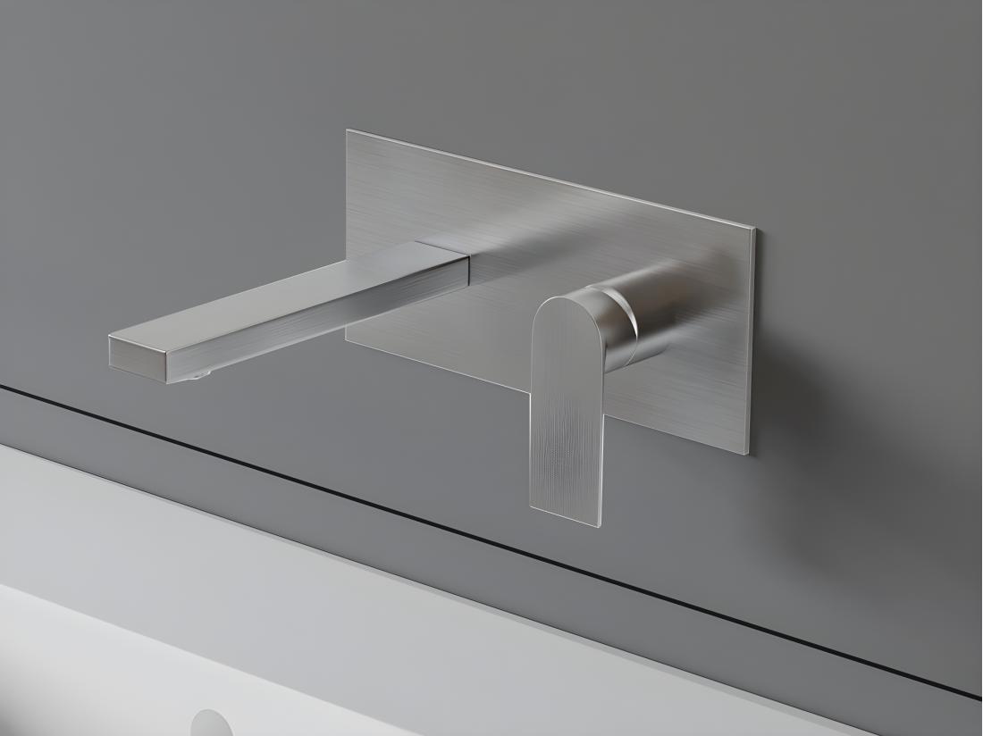 Vente Unique Robinet Mitigeur Mécanique à Encastrer Carré - Couleur Nickel Brossé - VISTULA