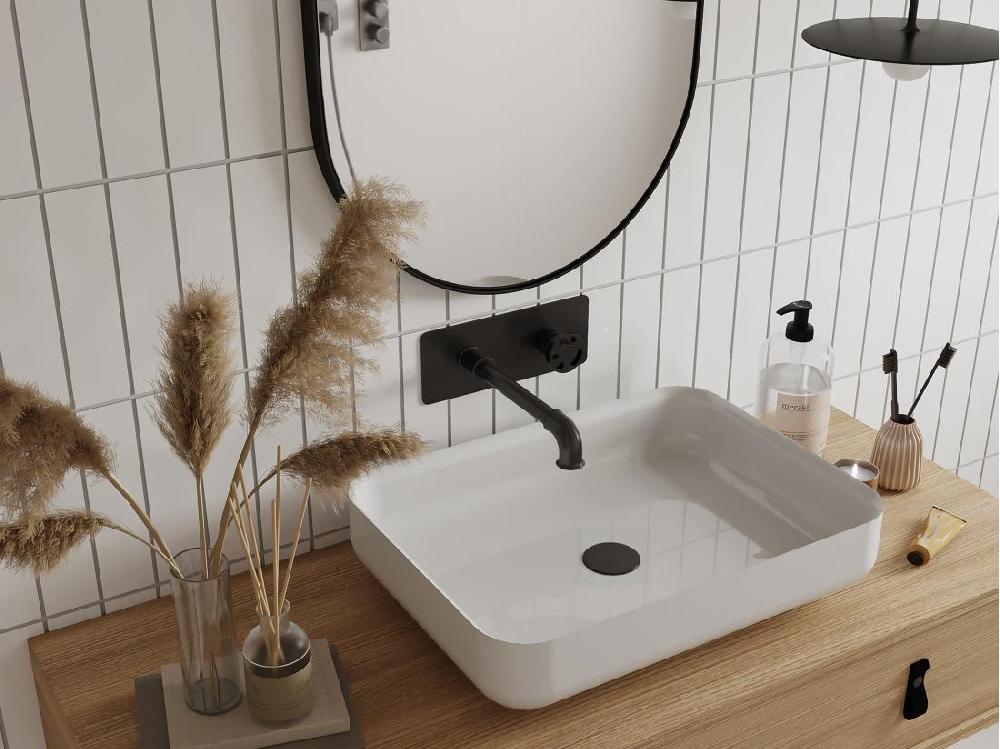 Vente Unique Robinet Mitigeur Mécanique à Encastrer - Noir Mat - KAZANKA