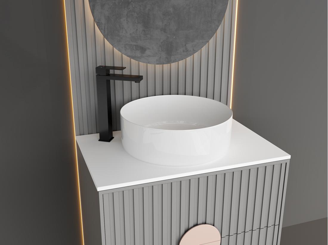 vente unique Robinet mitigeur mécanique carré en inox brossé - Noir mat - H31 cm - CANILAS