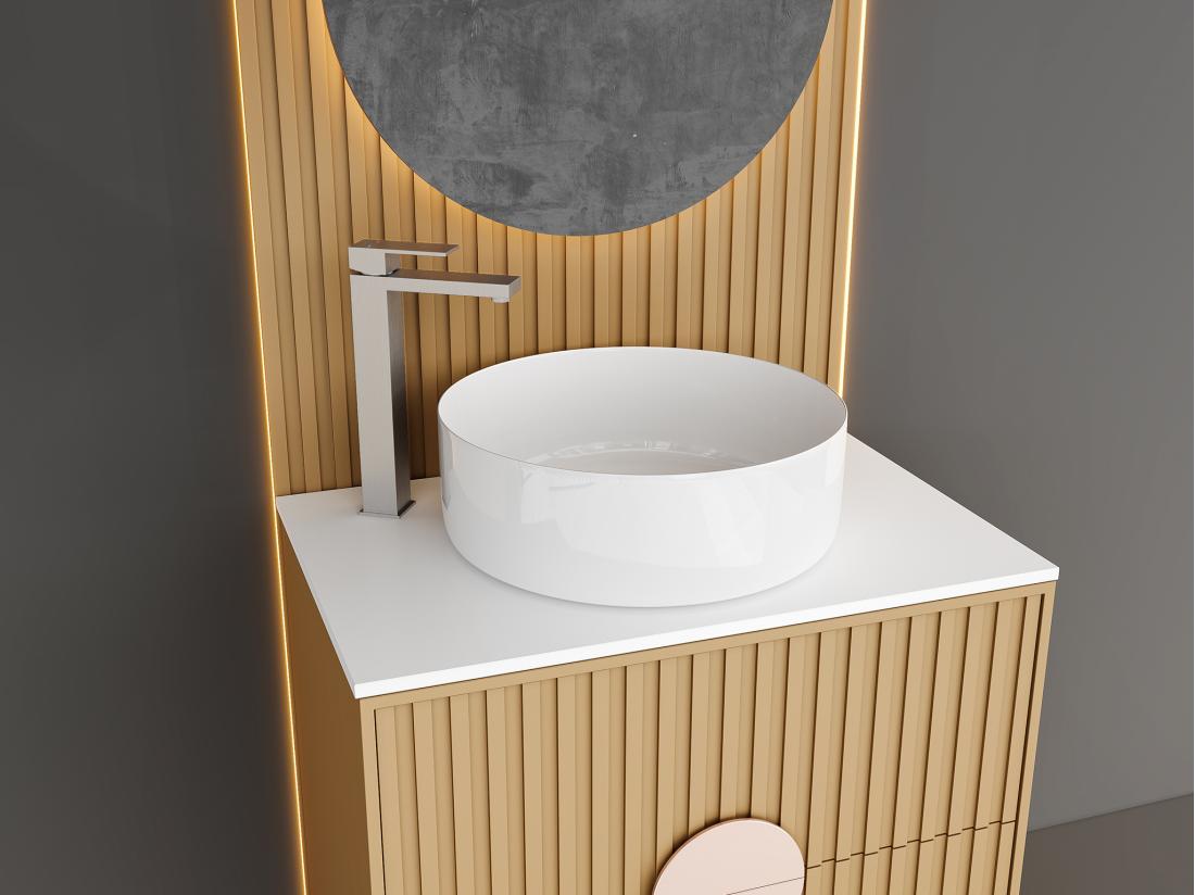 vente unique Robinet mitigeur mécanique carré en inox - Coloris nickel brossé - H31 cm - CANILAS