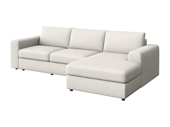 Vente Unique Rodier Grand Canapé D'angle Droit Baga Crème