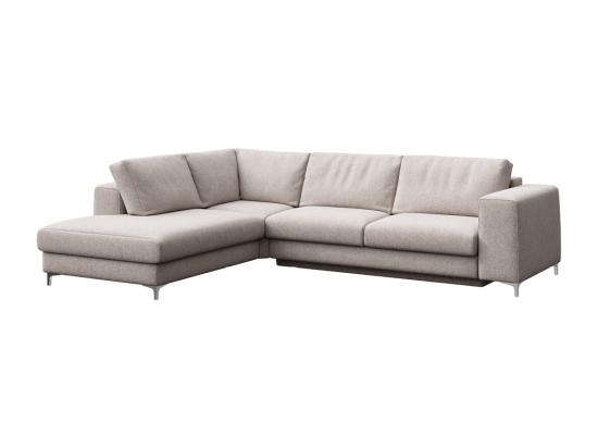 Vente Unique Rodier Grand Canapé D'angle Gauche Convertible Rene Gris Clair