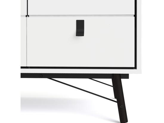 vente unique Rye Armoire 3 portes 3 tiroirs blanc mat