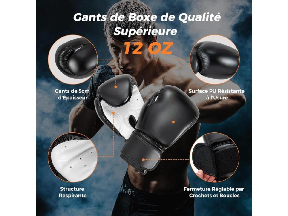 Vente Unique Sac De Frappe 16KG 4 En 1 Et 2 Gants Ensemble De Sac De Boxe Suspendu Avec Bandage Pour Les Mains Chaînes De Suspension Double Couture Pour Sparring Muay Thaï MMA