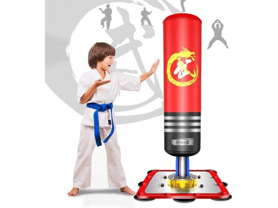 Vente Unique Sac De Frappe Boxe Dripex Pour Enfants Autoportant Sac De Boxe Gonflable Base D'acier Stable Sans Sable Ou D'eau 30x30x120cm
