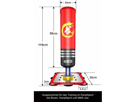 Vente Unique Sac De Frappe Boxe Dripex Pour Enfants Autoportant Sac De Boxe Gonflable Base D'acier Stable Sans Sable Ou D'eau 30x30x120cm