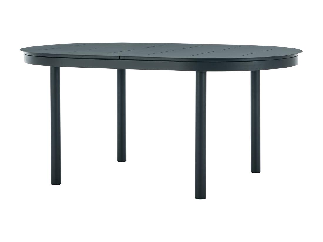 Vente Unique Salle à Manger De Jardin En Aluminium : Table Extensible L.170/240 Cm Et 4 Fauteuils Empilables - Anthracite - LOTTYS De MYLIA