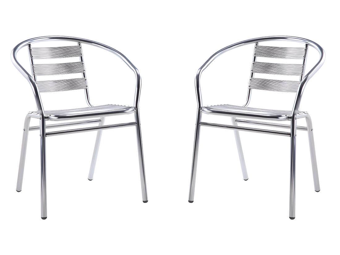 Vente Unique Salle à Manger De Jardin En Aluminium : Une Petite Table Ronde Et 2 Chaises - MONTMARTRE De MYLIA