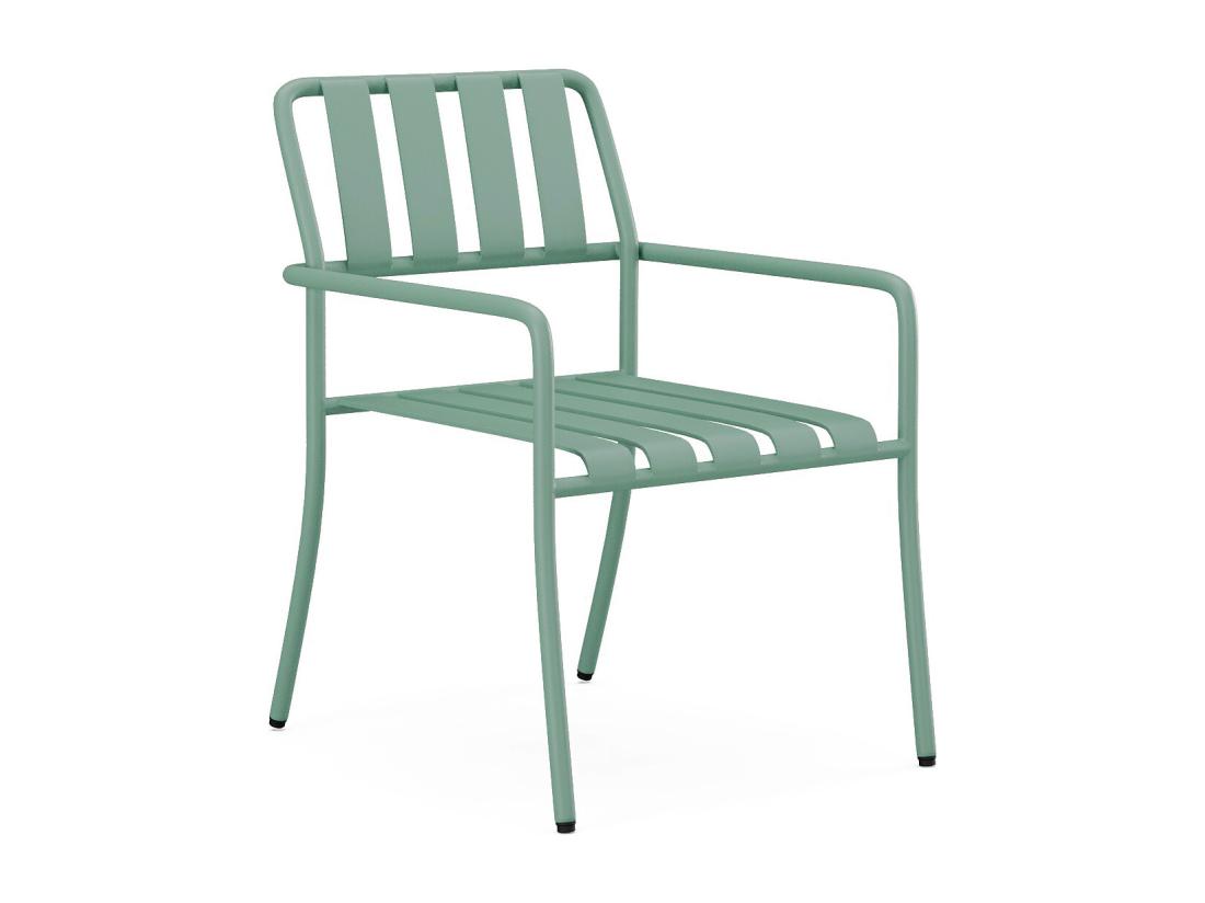 Vente Unique Salle à Manger De Jardin En Métal : La Table L.160 Cm Et 6 Fauteuils - Vert Amande - BIRMOS De MYLIA