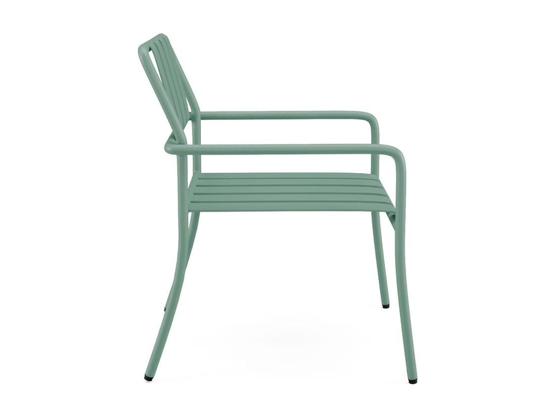 Vente Unique Salle à Manger De Jardin En Métal : La Table L.160 Cm Et 6 Fauteuils - Vert Amande - BIRMOS De MYLIA