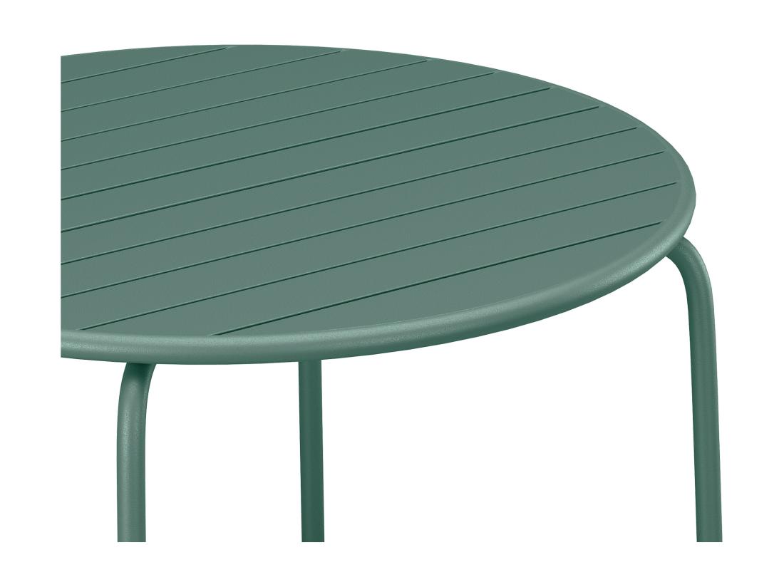 Vente Unique Salle à Manger De Jardin En Métal - Une Table Ronde D.130cm Et 6 Chaises Empilables - Vert Amande - MIRMANDE De MYLIA