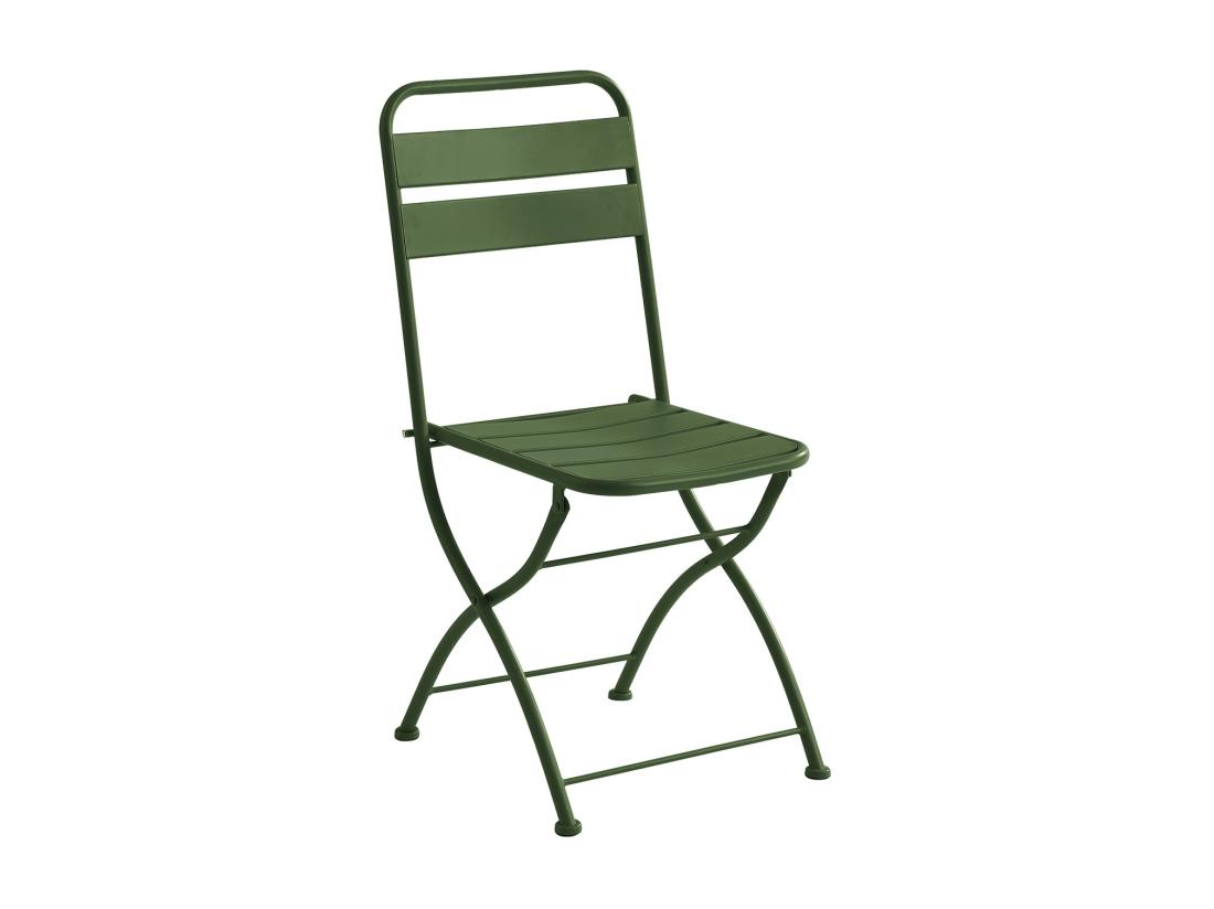 Vente Unique Salle à Manger De Jardin Pliante En Métal - Une Table L.60 Cm Et 2 Chaises Pliantes - Kaki - MIRMANDE De MYLIA