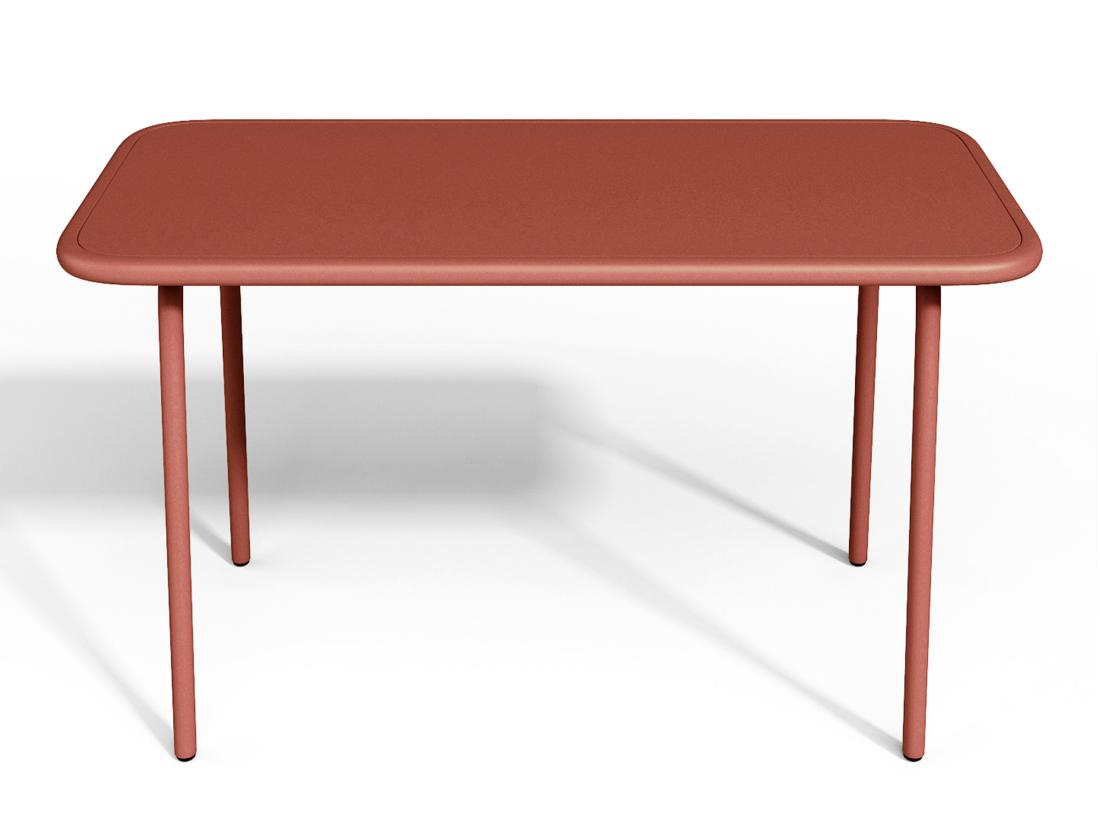 Vente Unique Salle à Manger De Jardin Pour Enfants En Métal - Une Table Et 4 Chaises Empilables - Terracotta - POPAYAN De MYLIA
