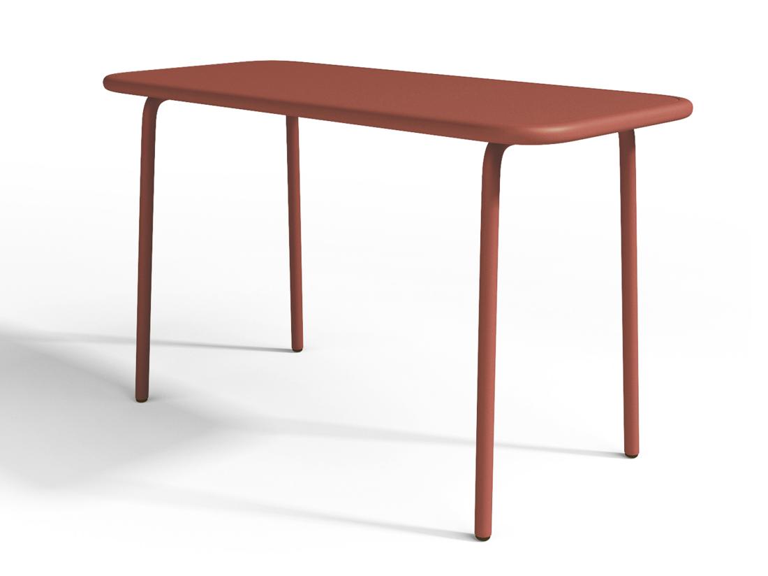 vente unique Salle à manger de jardin pour enfants en métal - une table et 4 chaises empilables - Terracotta - POPAYAN de MYLIA