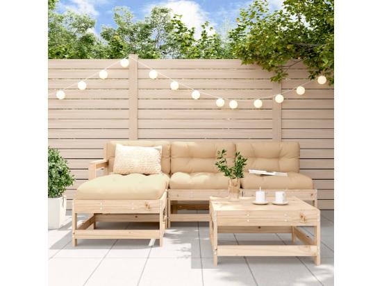 vente unique Salon de jardin 5 pcs bois massif de pin