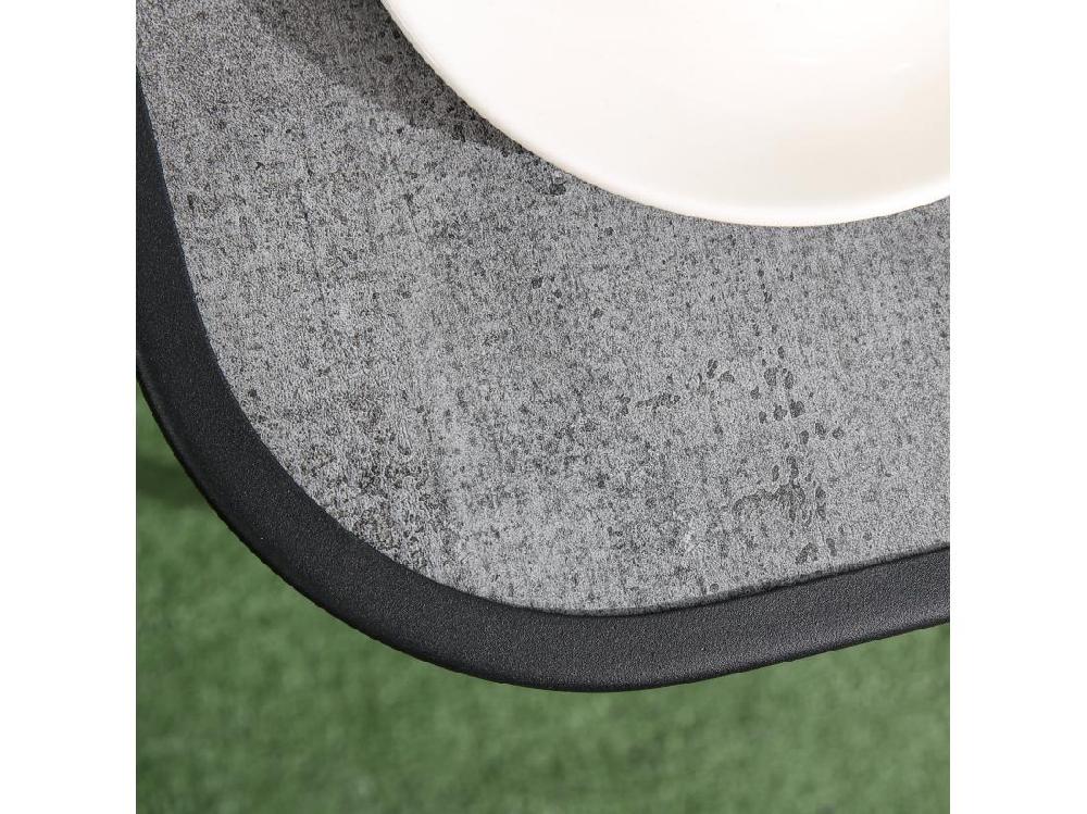 Vente Unique Salon De Jardin Bistro 2 Personnes 3 Pièces - Plateau Effet Béton Ciré Acier époxy Textilène Marron