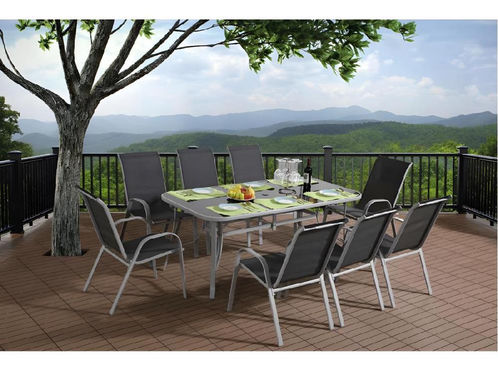 vente unique Salon de jardin "Cordoba XL 180" 8 places - Phoenix - Gris foncé