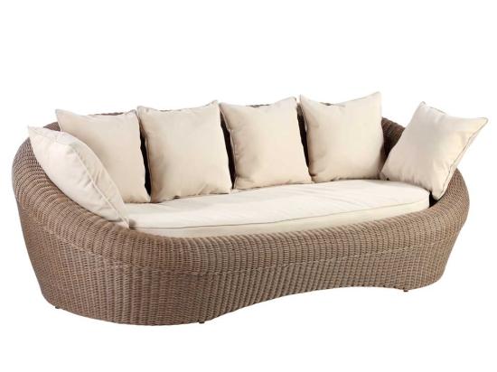 Vente Unique Salon De Jardin En Résine Tressée Marron : Canapé 2 Fauteuils Et Table Basse - WHITEHEAVEN De MYLIA