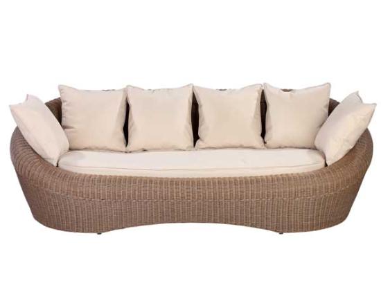 Vente Unique Salon De Jardin En Résine Tressée Marron : Canapé 2 Fauteuils Et Table Basse - WHITEHEAVEN De MYLIA