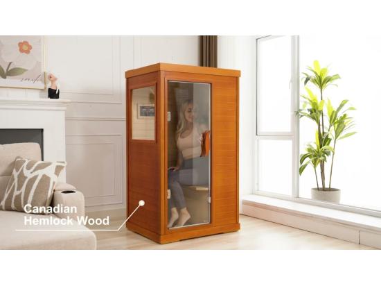 Vente Unique Sauna Infrarouge Portable 1-2 Personnes – Hemlock Canadien Avec Bluetooth Et Technologie Far Infrared