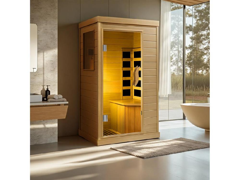 Vente Unique Sauna Infrarouge Portable 1-2 Personnes – Hemlock Canadien Avec Bluetooth Et Technologie Far Infrared