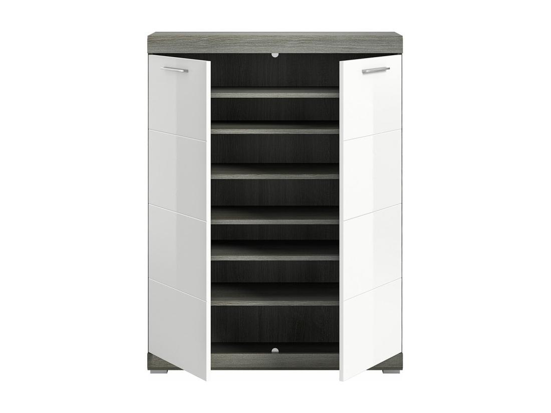 Vente Unique Scout Meuble à Chaussures 2 Portes Blanc Brillant