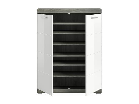 Vente Unique Scout Meuble à Chaussures 2 Portes Blanc Brillant