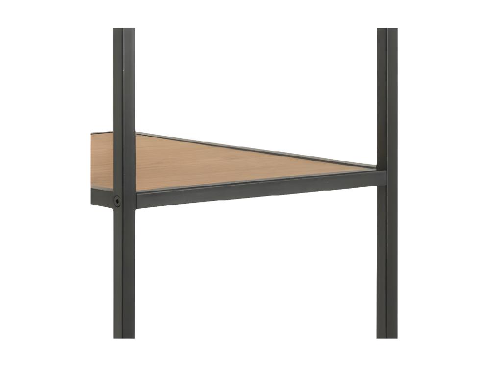 Vente Unique Sea Séchoir à Linge 1 Tringle à Vêtements 5 Tablettes De Rangement Noir Teinte Naturelle