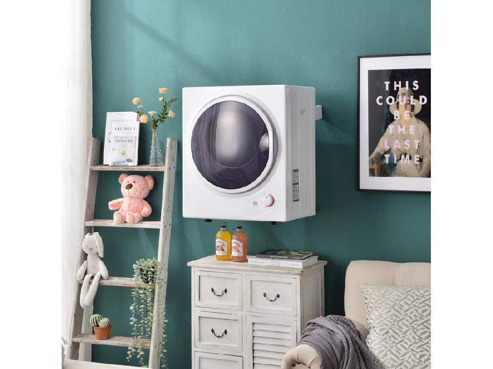Vente Unique Sèche-linge Hublot 2 5kg - Chauffage En Céramique PTC - Avec Protection De Surchauffe - Max 65 °C - Accrochable Au Mur