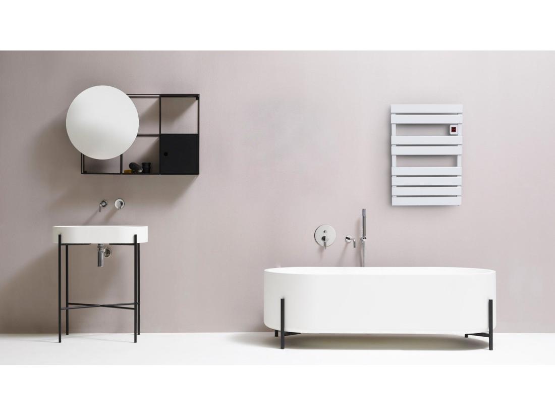 Vente Unique Sèche Serviette électrique CAMERON Blanc Aluminium 500W
