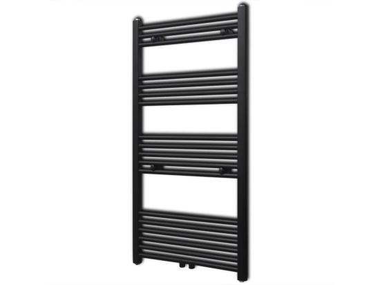 vente unique Sèche-serviettes eau chaude à rails droits noir 600x1160 mm