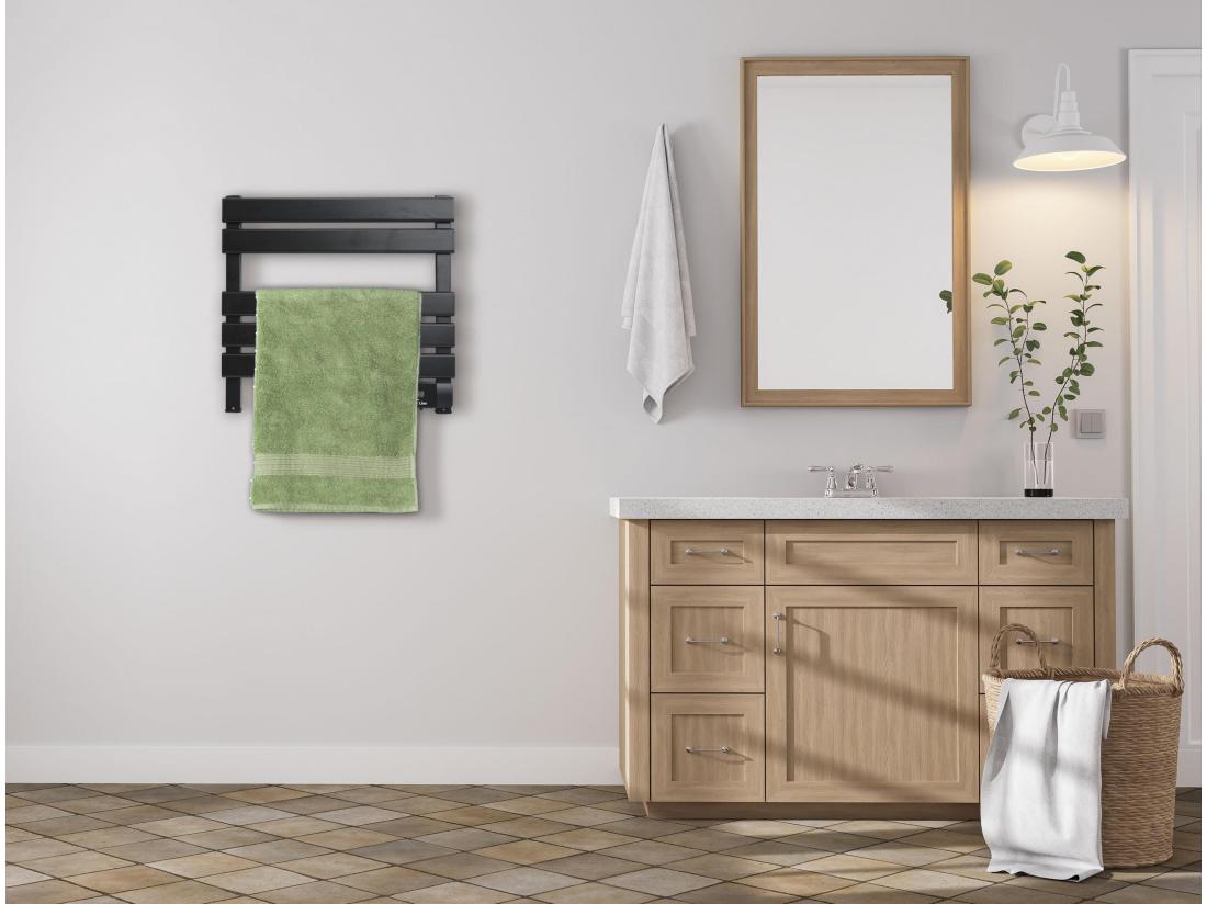 Vente Unique Sèche-serviettes électrique Compact Noir 100W