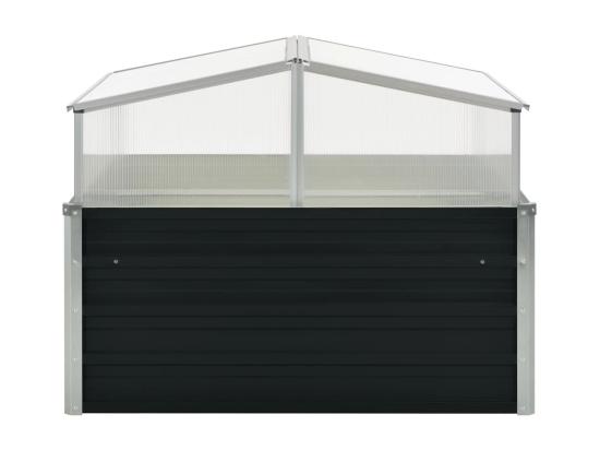 Vente Unique Serre Anthracite 100x100x77 Cm Acier Galvanisé