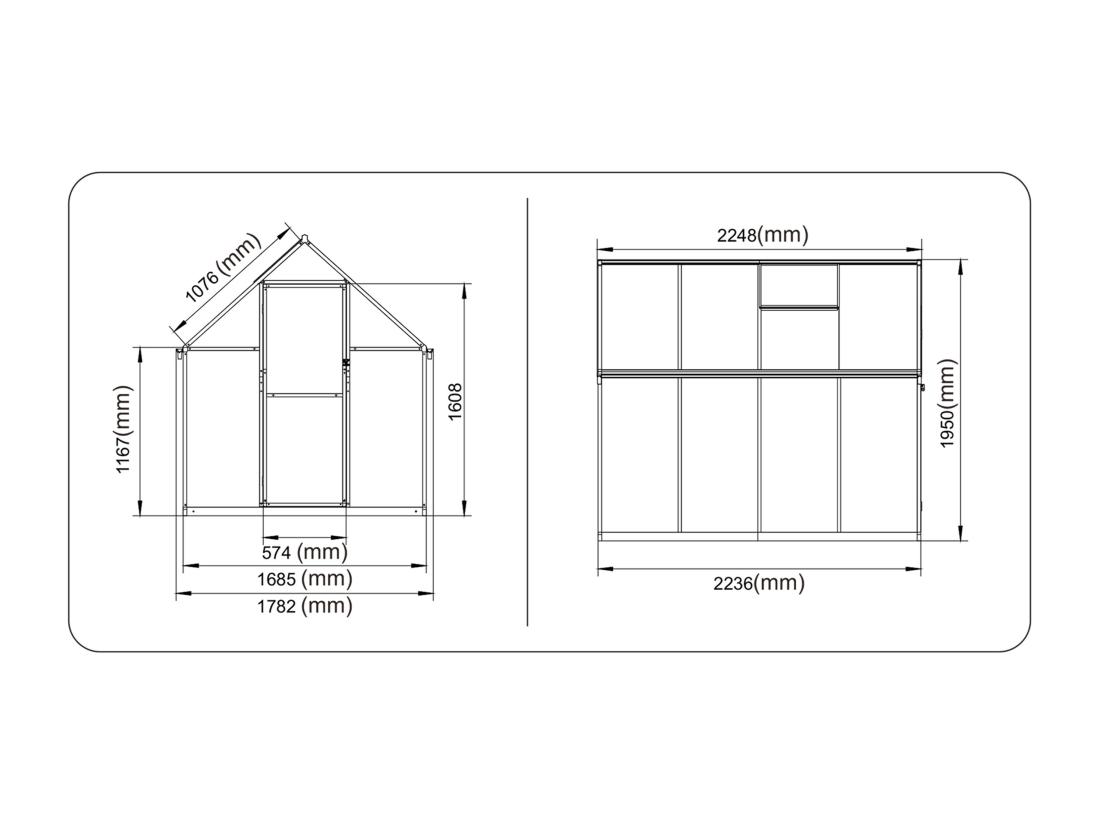 Vente Unique Serre De Jardin En Polycarbonate Et Aluminium - 4 M² - Vert - ASTELIA