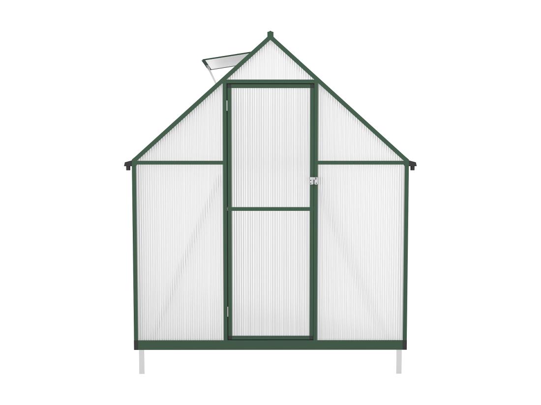 Vente Unique Serre De Jardin En Polycarbonate Et Aluminium - 6 M² - Vert - ASTELIA
